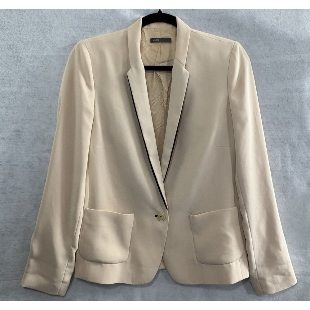 VINCE Women One Button Blazer Sz S Ivory Business Professional Career 18-11
